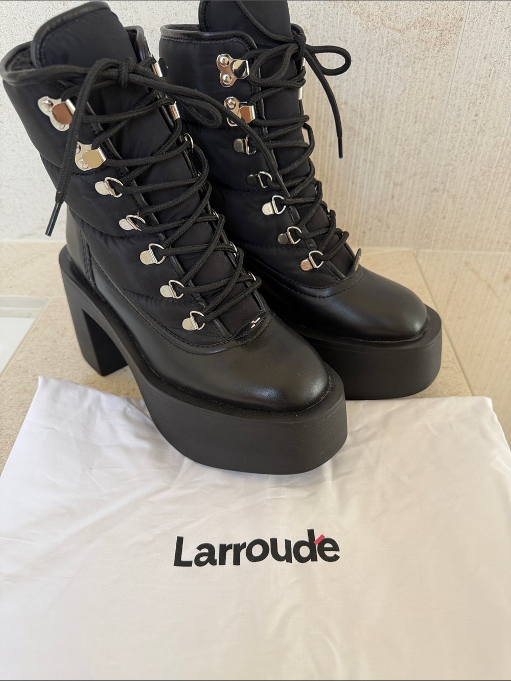 Larroude Chamonix Platform Combat Boot Size 6.5 Y2K Gorpcore NWOT Revolve